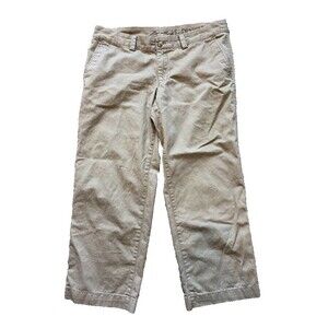 EDDIE BAUER Chino Pants Khaki Legend Wash Women's Size 12 Tan Work Slacks Pocket